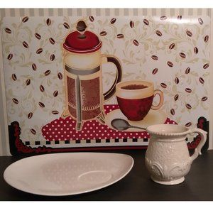 Off White Vintage Snack Plate and Cup Sets (6)